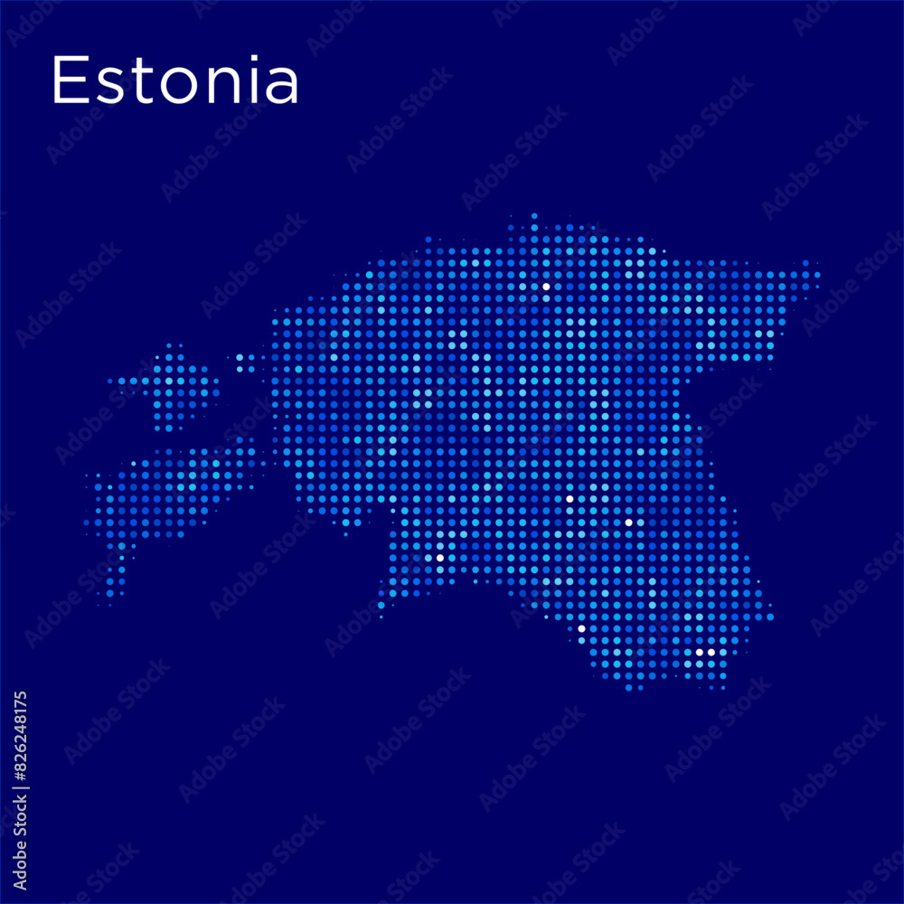 estonia map with blue bg