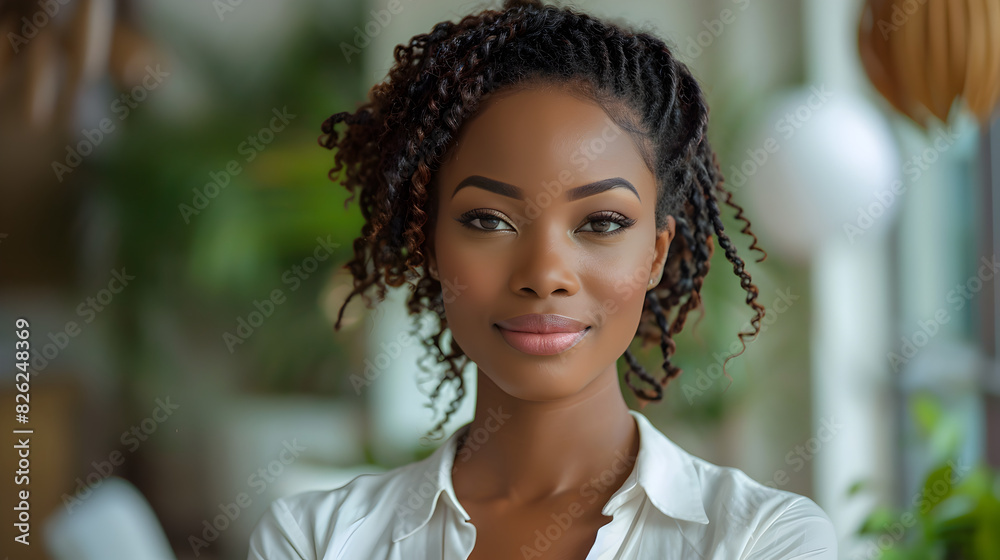 portrait of black woman with white clothes portrait of black woman with white clothes