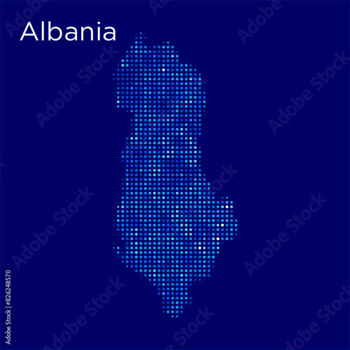 albania map with blue bg