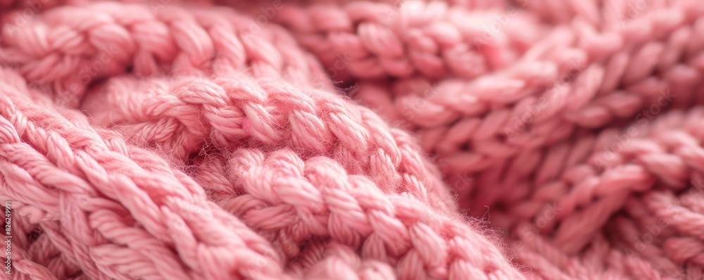 pink knitted sweater closeup.
