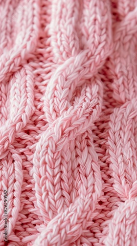 pink knitted sweater closeup.