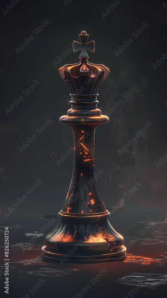 3D rendering of chess pieces on chess board 3D rendering of chess pieces on chess board