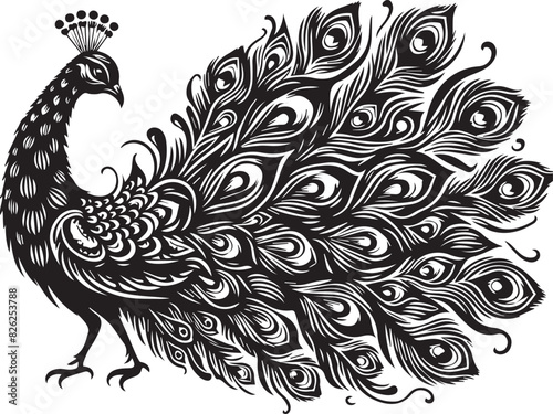peacock feather isolated on white Wedding clip art images black and white 