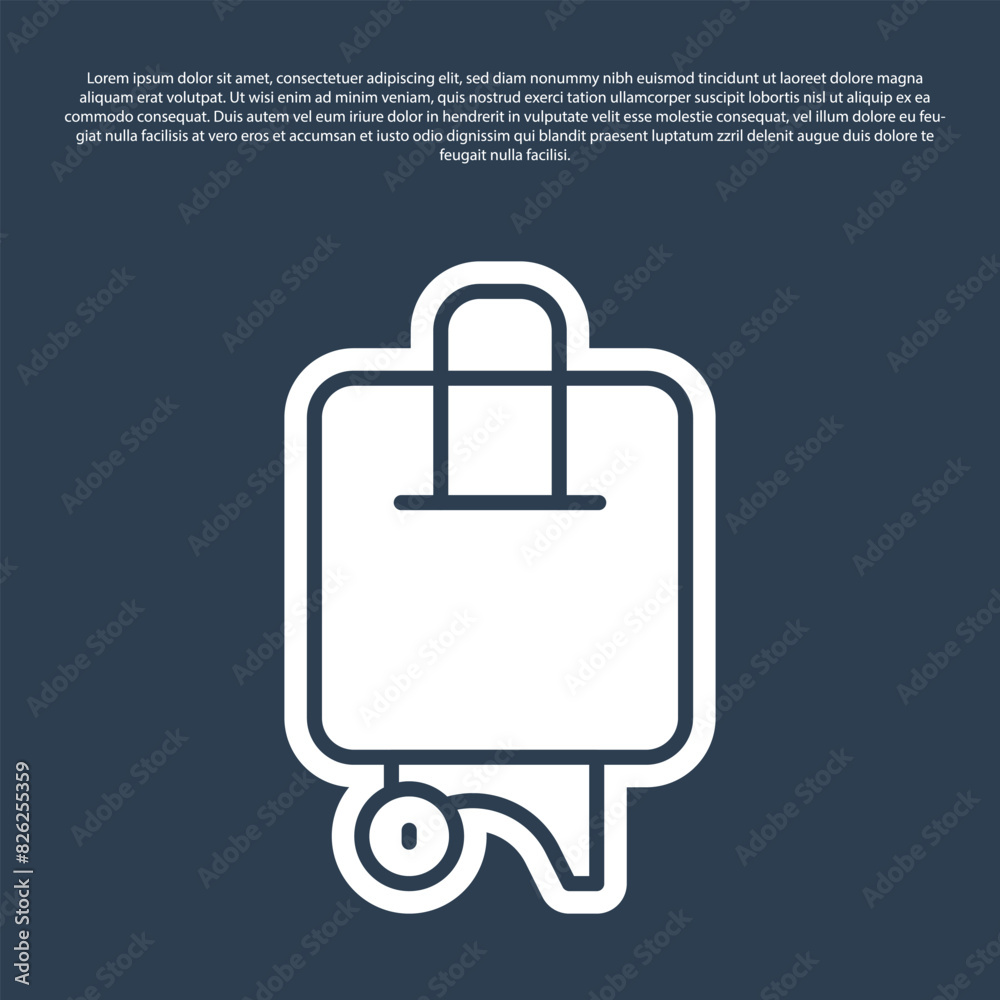Blue line Suitcase for travel icon isolated on blue background. Traveling baggage sign. Travel luggage icon. Vector Blue line Suitcase for travel icon isolated on blue background. Traveling baggage sign. Travel luggage icon. Vector