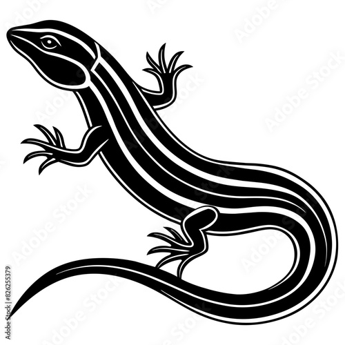 silhouette of a lizard icon vector illustration