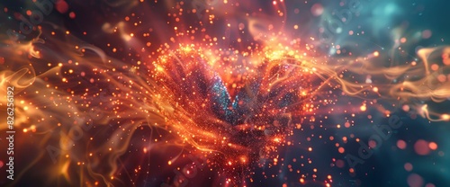 Love As An Explosion Of Glowing Particles, Abstract Background Images