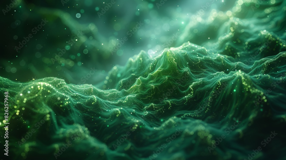 Abstract green background. Parallel universe with a quantum-inspired background, Abstract green background. Parallel universe with a quantum-inspired background,