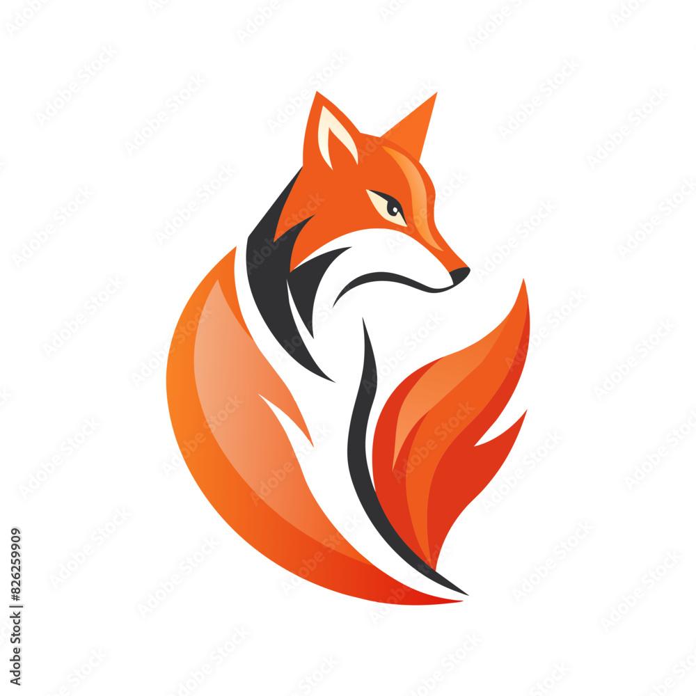 Obraz premium The fox logo icon vector illustration