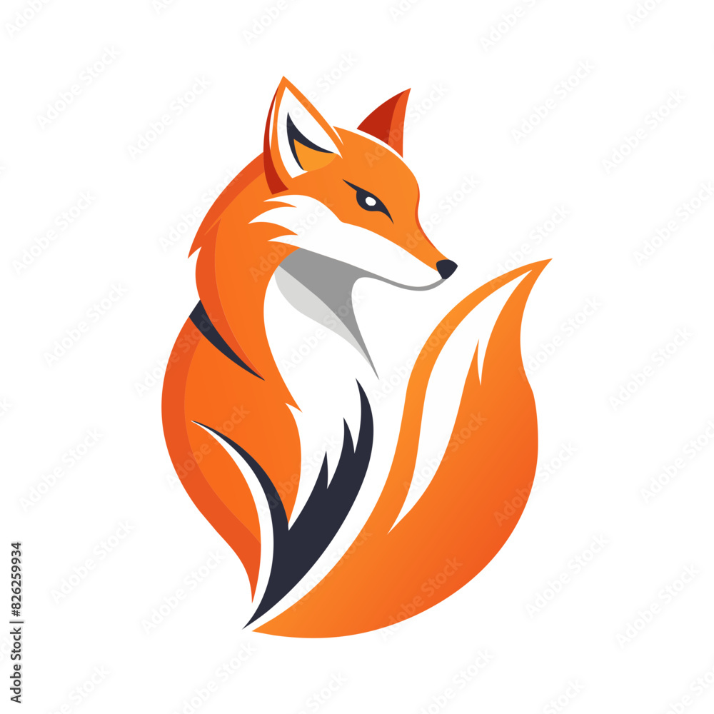 Obraz premium The fox logo icon vector illustration