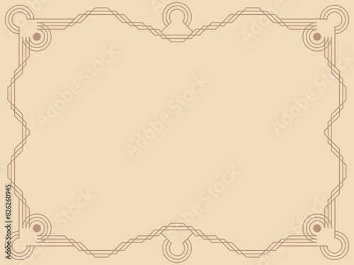 Vintage frame in minimalist style. Retro frame for text in line art style. Vintage linear border. Design for invitations, greeting cards and banners. Vector illustration