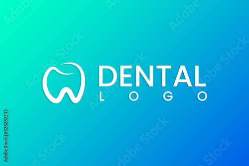 Dental care logo design with gradient background