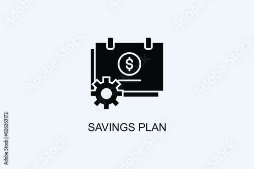 Savings Plan Vector Icon Or Logo Illustration