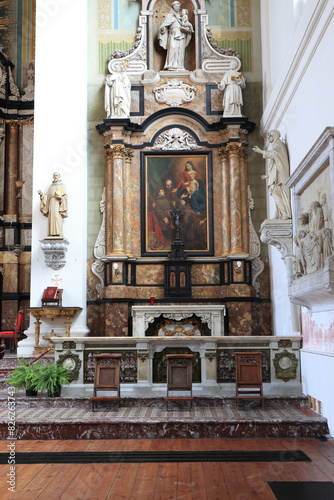 Mozes en Aäronkerk Church Right Side Altar with Statues and Painting in Amsterdam, Netherlands photo