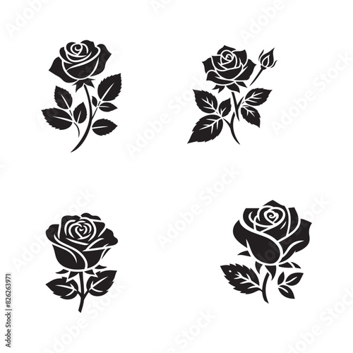  rose silhouette Design vector Art ai generated