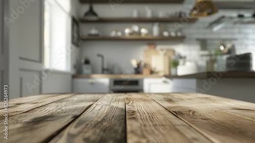 The Wooden Table in Kitchen