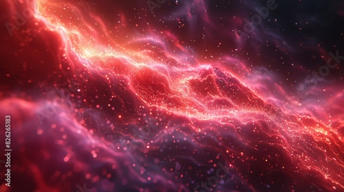 Abstract red background. Parallel universe with a quantum-inspired background, 
