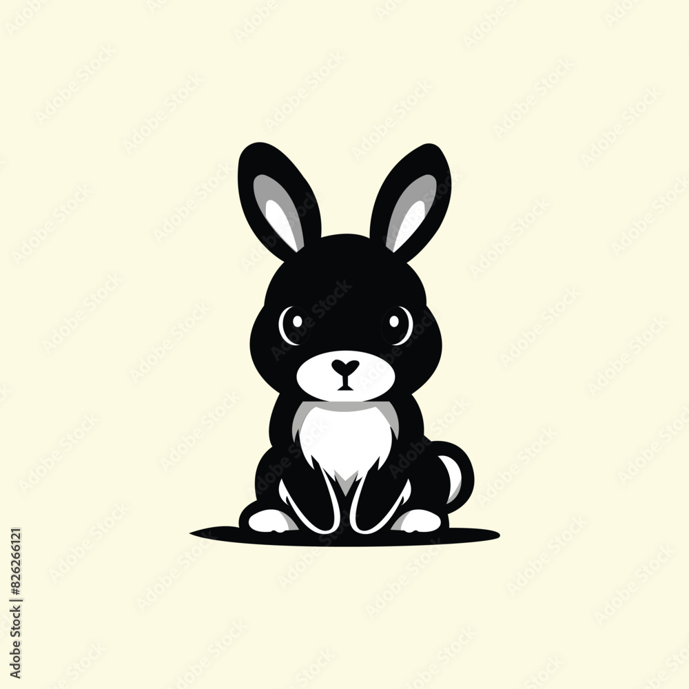 Fototapeta premium Rabbit logo vector logo design, illustration, silhouette