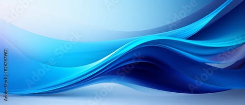 Blue swirling abstract background with copy space,