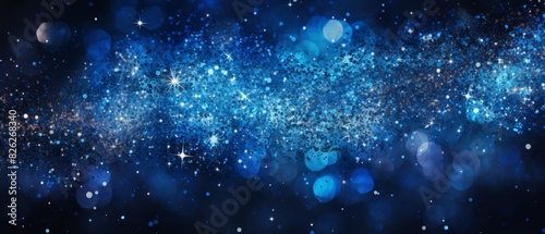 Sapphire blue glitter background with intense, sparkling highlights,