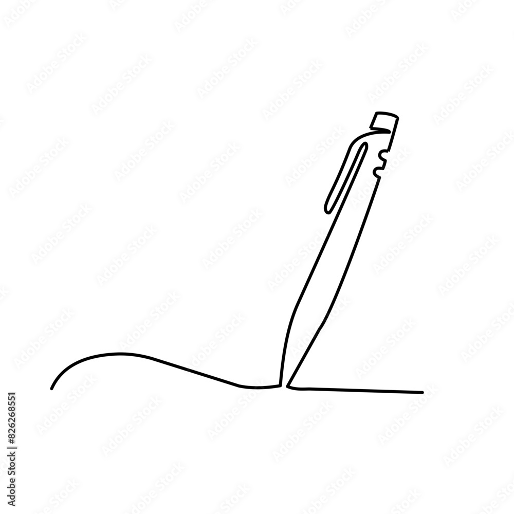 Fototapeta premium One continuous line drawing of pen