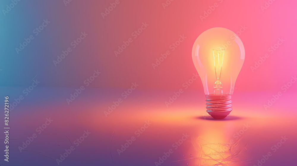 Light bulb glowing on pink background Light bulb glowing on pink background
