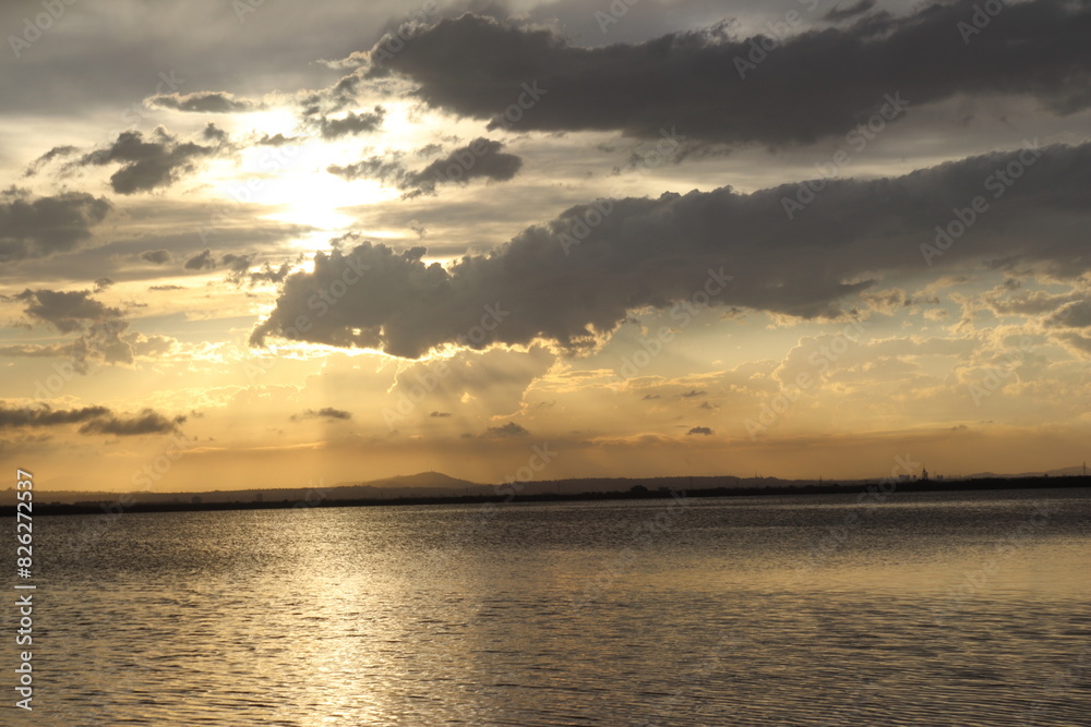 Beautiful sunset at Albufera Lake, Valencia Spain Beautiful sunset at Albufera Lake, Valencia Spain