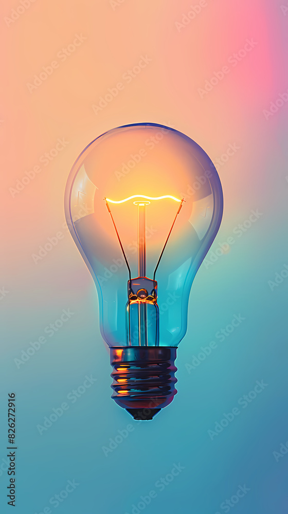 Light bulb glowing on pink background Light bulb glowing on pink background