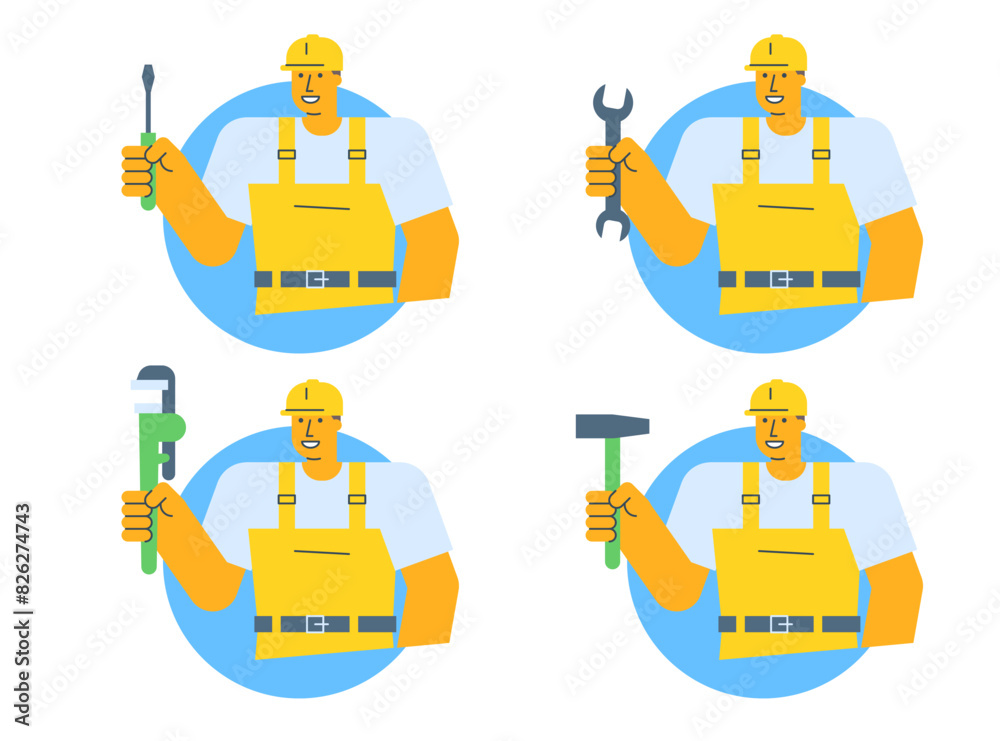 Fototapeta premium Builder vector icons set part three