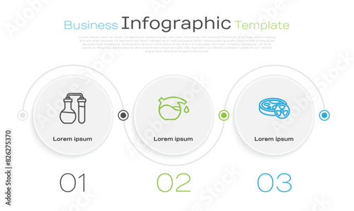 Set line Test tube, and with toxic liquid. Business infographic template. Vector