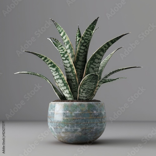 Sansevieria isolated plant mockup in a ceramic pot photo