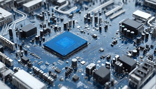 Wallpaper Mural High-Resolution 3D Rendering of a Central Processing Unit (CPU) with AI and Neural Network Concepts Torontodigital.ca