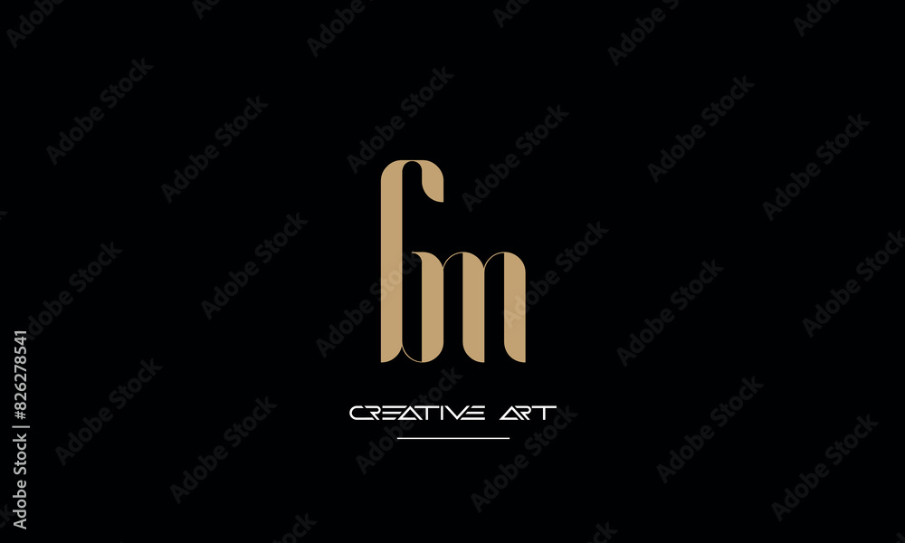 GM, MG, G, M abstract letters logo monogram GM, MG, G, M abstract letters logo monogram