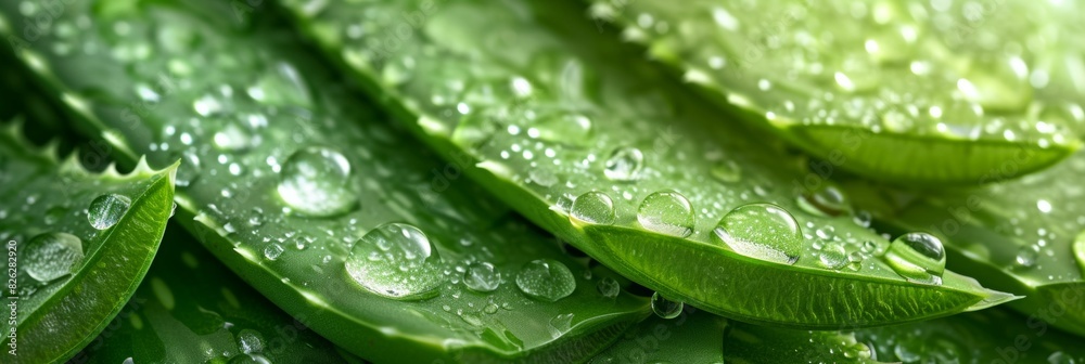 Closeup view of aloe vera plant leaves in field. Closeup view of aloe vera plant leaves in field.