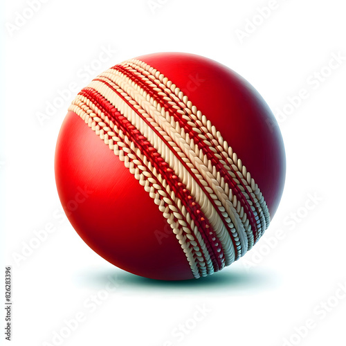 Cricket red ball on isolated white background