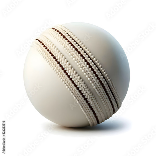 White cricket ball on isolated white background