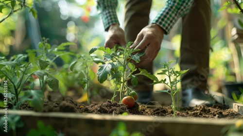 Hands Planting Tomato Plants