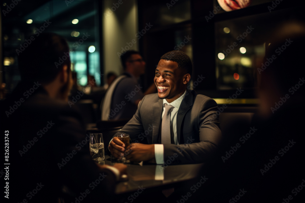 Businessman Unwinding in Manhattan Restaurant 