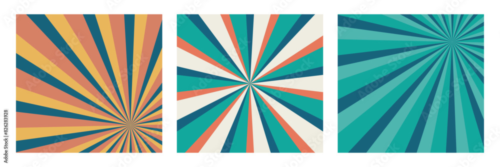 groovy retro abstract sun background set.Retro swirl sun groovy banner background. Abstract grunge sunburst ray.7891 groovy retro abstract sun background set.Retro swirl sun groovy banner background. Abstract grunge sunburst ray.7891