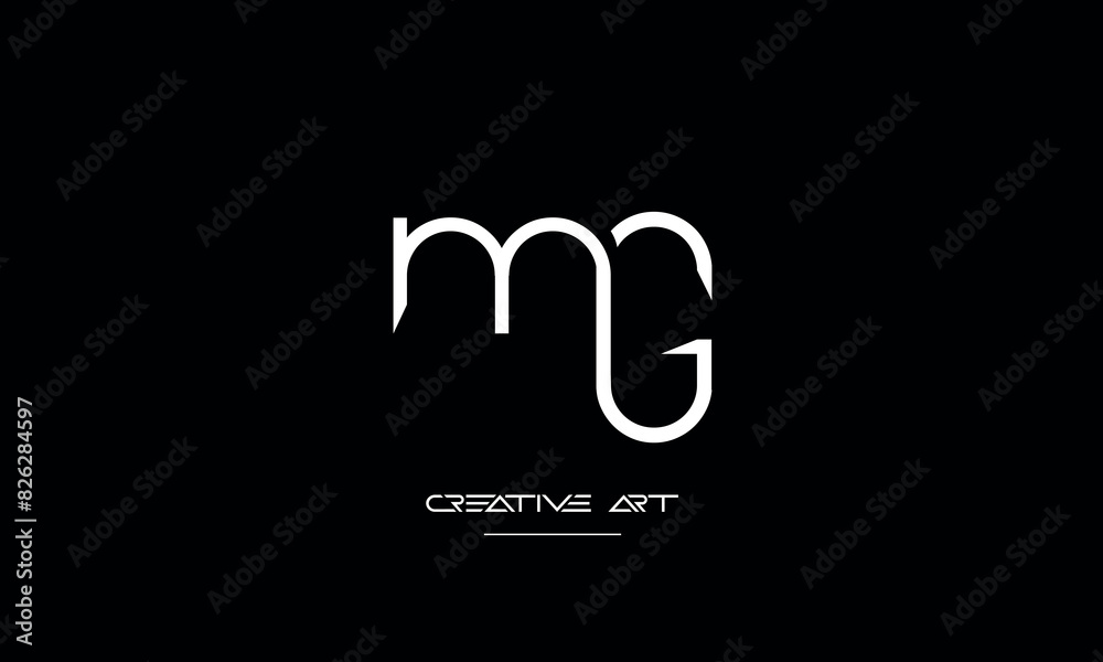 GM, MG, G, M abstract letters logo monogram GM, MG, G, M abstract letters logo monogram