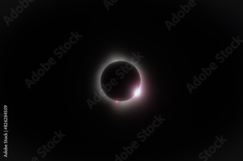 Canvastavla Moment of totality during total solar eclipse 2024 in Canada.