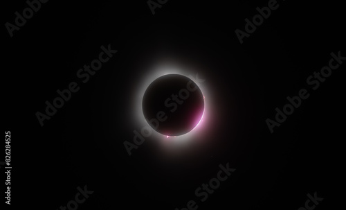 фотографія Moment of totality during total solar eclipse 2024 in Canada.