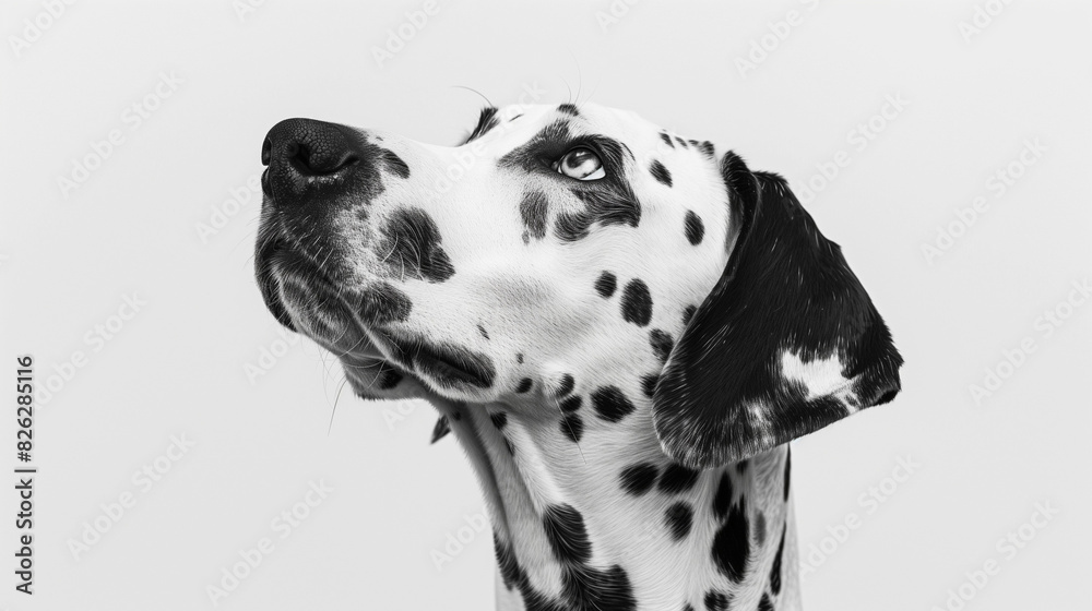 dalmatian head portrait in white dalmatian head portrait in white