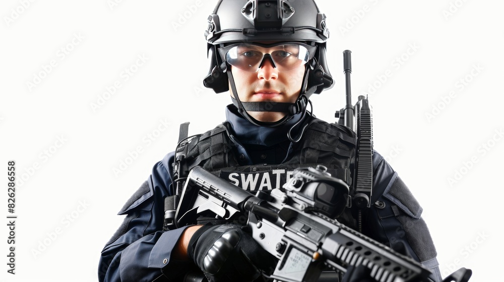 Portrait of a special police force SWAT tactical team soldier Portrait of a special police force SWAT tactical team soldier