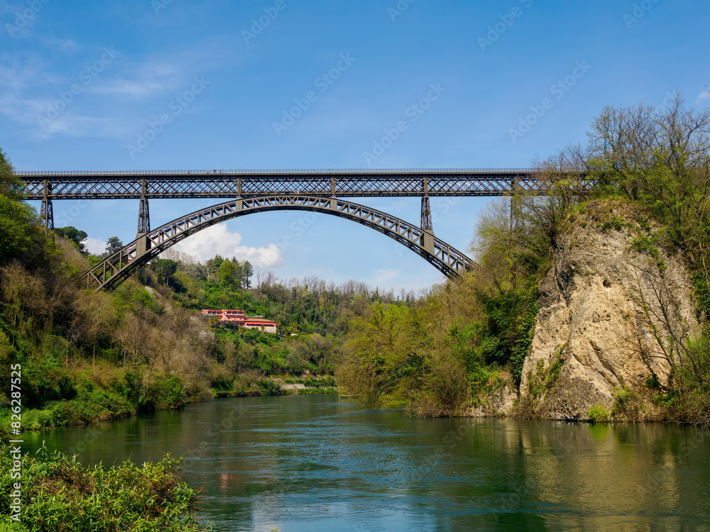 Iron bridge over Adda river at Paderno Iron bridge over Adda river at Paderno