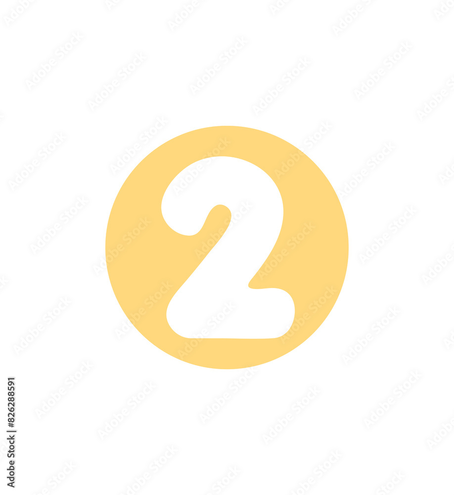 Illustration of cute flower-shaped numbers for kids. Number two. Illustration of cute flower-shaped numbers for kids. Number two.