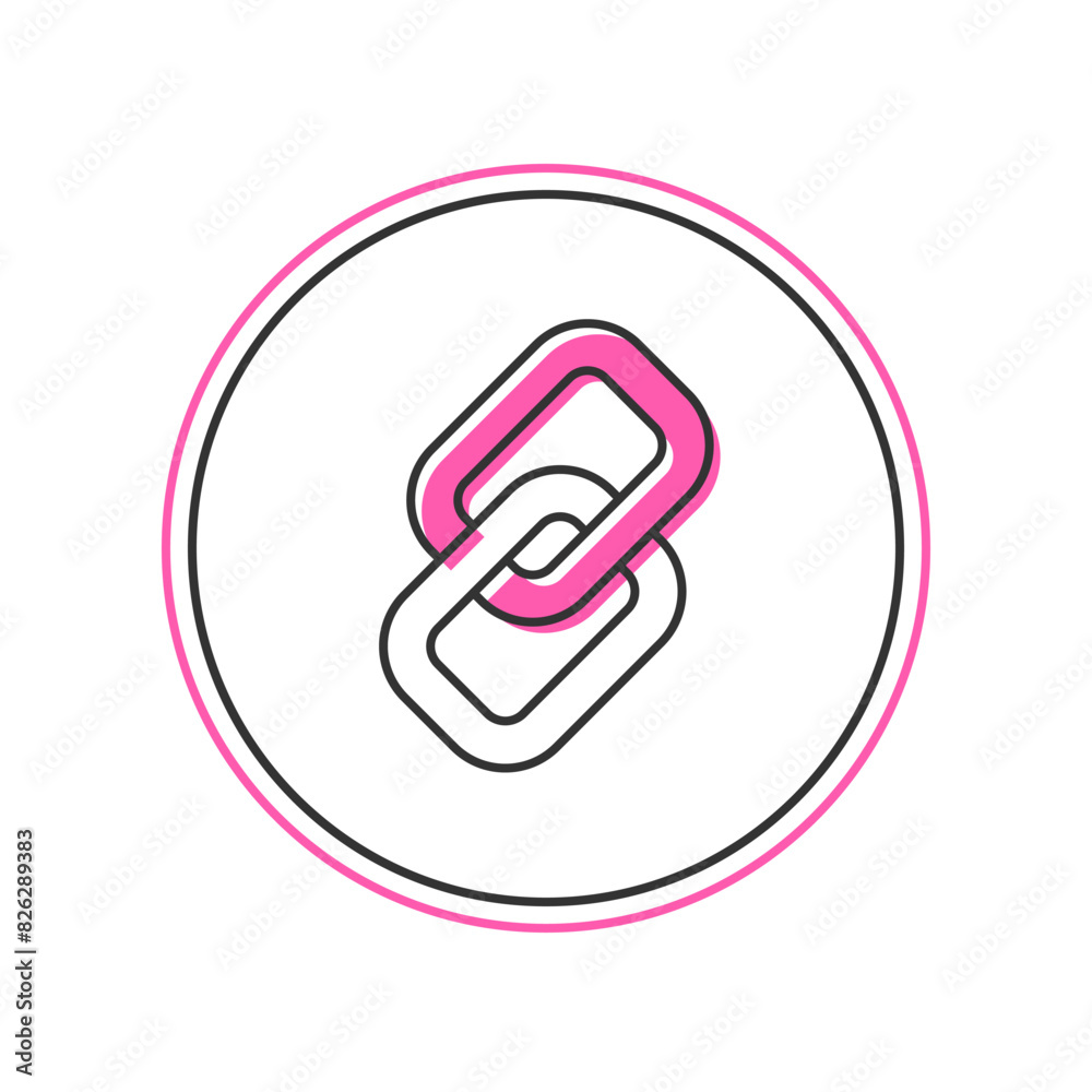 Filled outline Chain link icon isolated on white background. Link single. Hyperlink chain symbol. Vector Filled outline Chain link icon isolated on white background. Link single. Hyperlink chain symbol. Vector