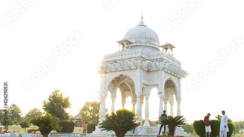 White architectural dome with marble pillars