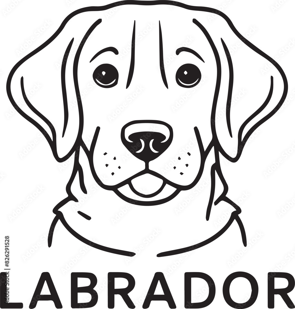 Labrador Dog Line Art Vector Illustration Labrador Dog Line Art Vector Illustration