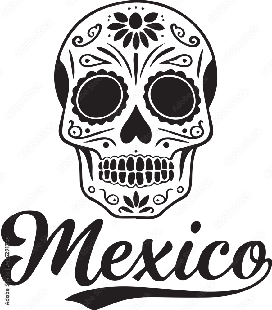 Mexico Skull Vector Illustration