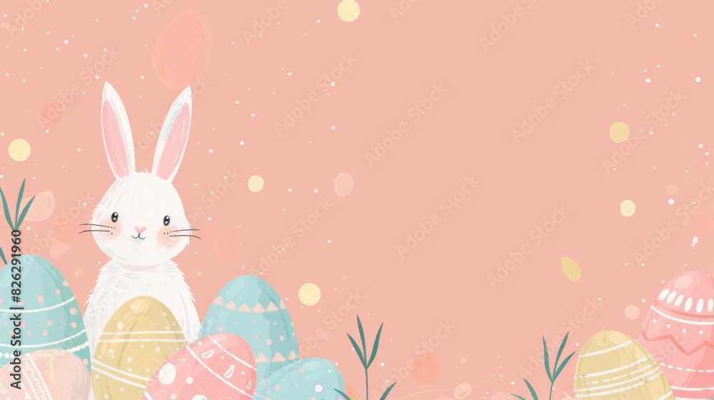 Beautiful background template of Easter holiday theme with bunny for poster presentation. Beautiful background template of Easter holiday theme with bunny for poster presentation.
